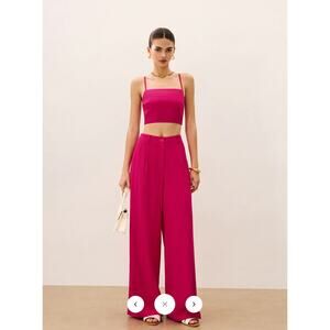 NWT commense Tie-Back Top and Wide-Leg Pants Set Sz M